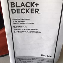 Black Decker Leaf Blower and Vac  Electric with Bag