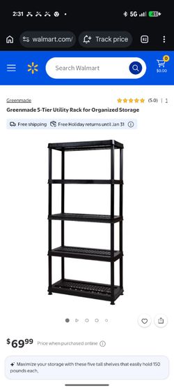 Greenmade 5-Tier Utility Rack for Organized Storage