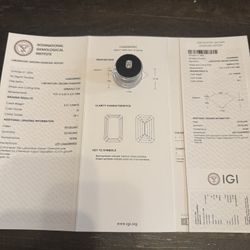 IGI Cert. Emerald Cut 2.31 carat G color VS 1 