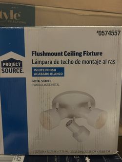 Project Source 3 -Light 12.75-in White Flush Mount Light