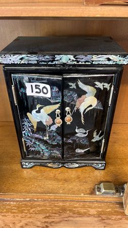 vintage black lacquer Asian