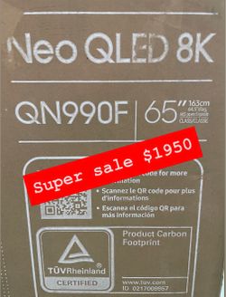 Samsung - 65” Class QN990F Series Neo QLED 8K Mini LED SamsungVision AI Smart Tizen TV