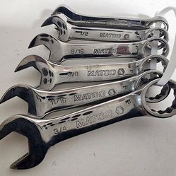 Matco 12-Point SAE 6PC Stubby Wrench Set