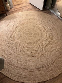 Large Round Braided Jute Rug
