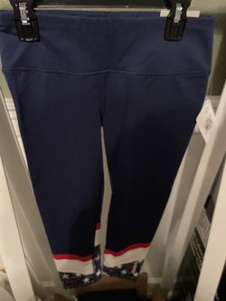 reebok tight fit capri Americana Pieced print fourth of July XS 