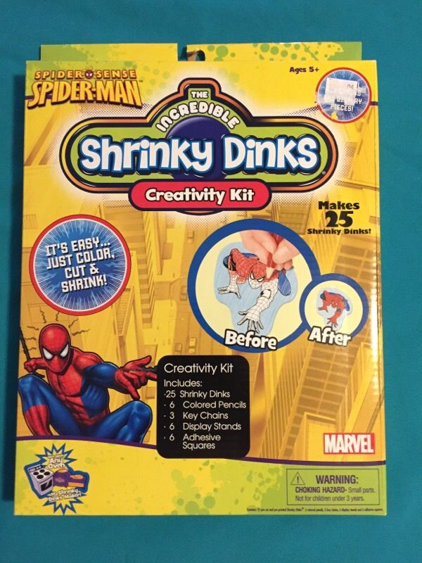Spiderman Shrinky Dinks Kit NEW Marvel 25 Pieces