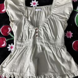 Y2K Mint Green Baby Doll Top