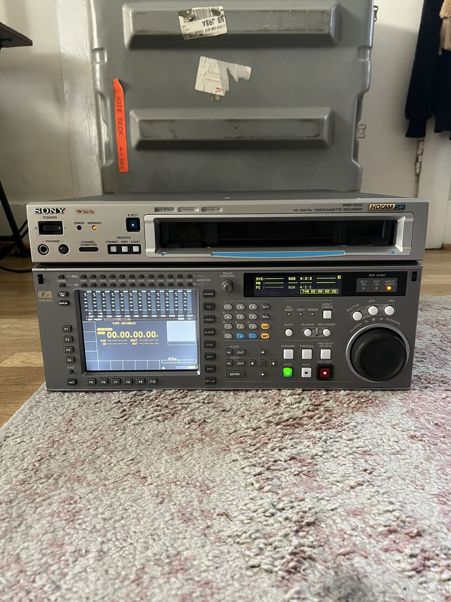 Sony SRW-5500 HDCAM-SR HD Dual Format Recorder w Custom Roadie Case Tested Works