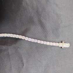 Wholesale Women's 3 Mm Sterling Silver Moissanite Diamond Tennis Bracelets Sizes  9 8 And 7