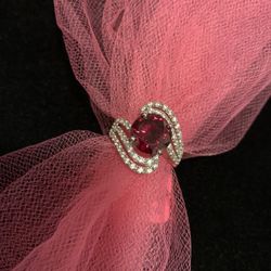 Genuine 4.85ctw Garnet & Sapphire Ring 