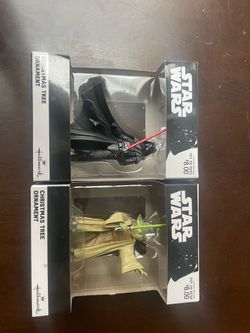 Star Wars Hallmark Christmas Ornaments – Darth Vader & Yoda – Original Boxes