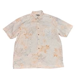 MENS HONOLUA SURF CO HAWAIIAN ALOHA SHIRT 2XL XXL WHITE TROPICAL FLORAL