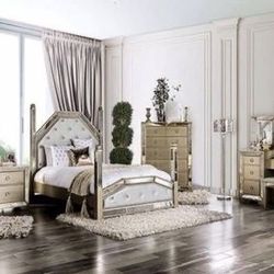 Brand New 4 PC Champagne Bedroom Set