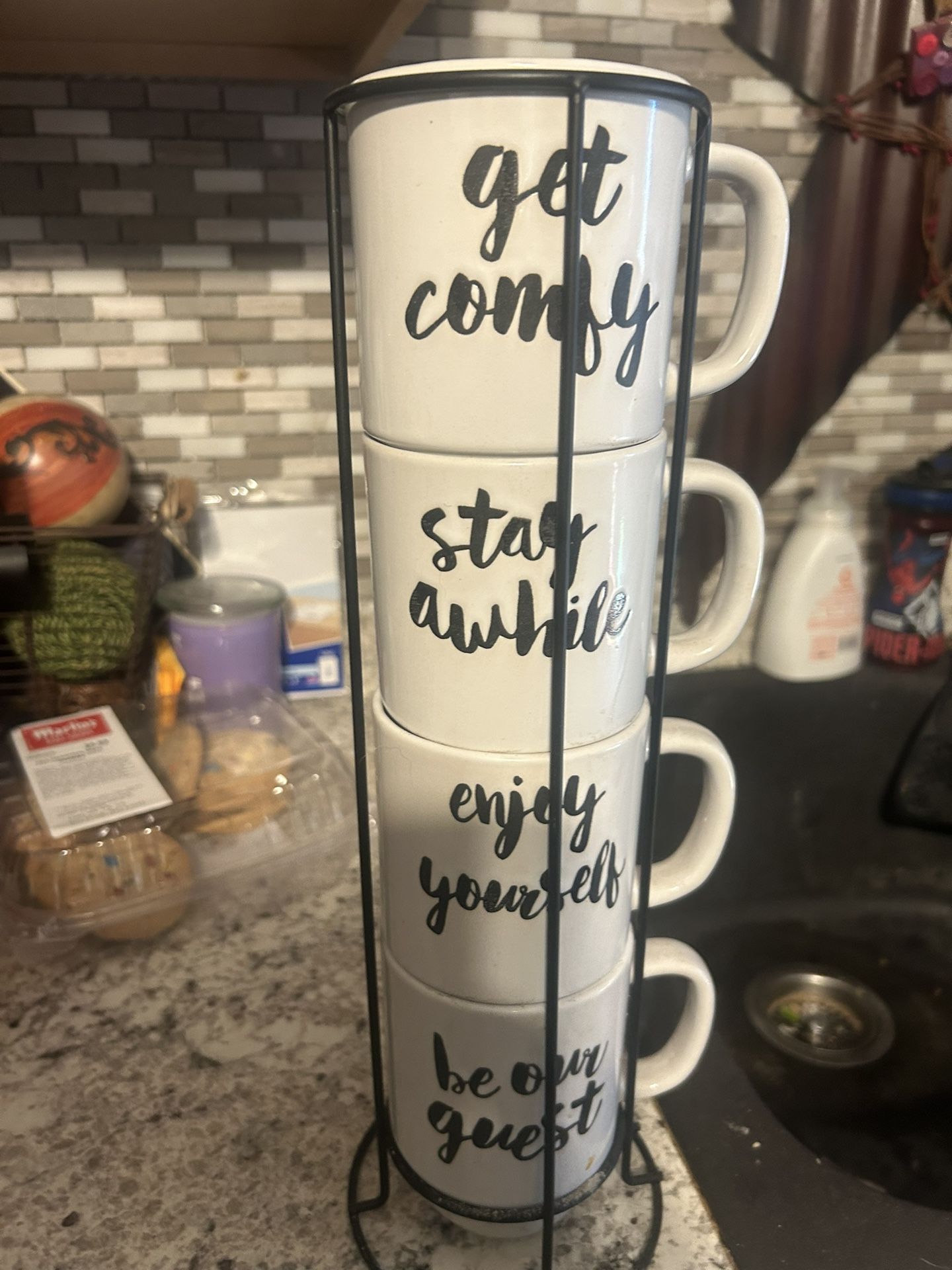 Cups with words