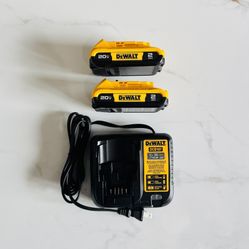 Brand New DEWALT 20v (2)2.0ah Batteries And Charger Price Is Firm At $75