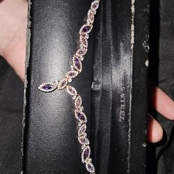 Amethyst and sterling silver necklace