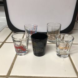 5 Shot Glasses Lot 2 PUO $1.  Ea. 