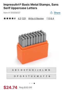 ImpressArt Basic Metal Letter Stamps Set