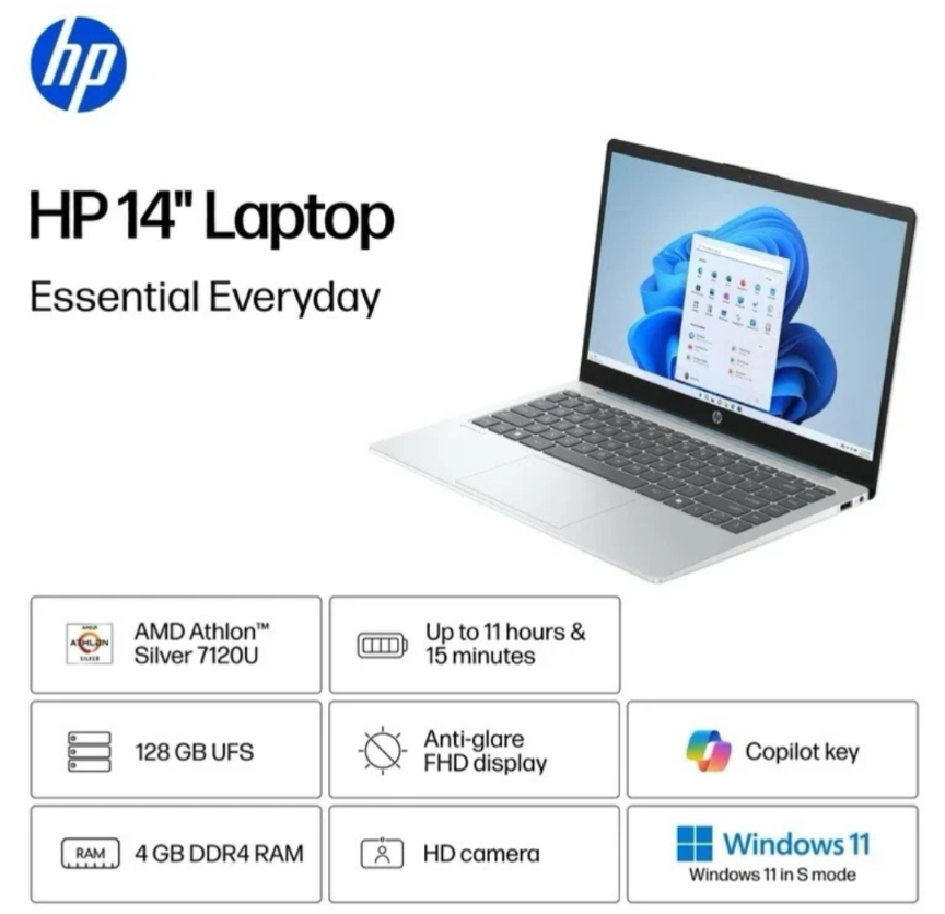 HP 15-ef1xxx 15.6" Laptop AMD Athlon Gold 3150U 4GB RAM 256GB SSD Win11