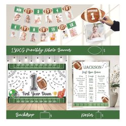 First Year Down Football Backdrop
