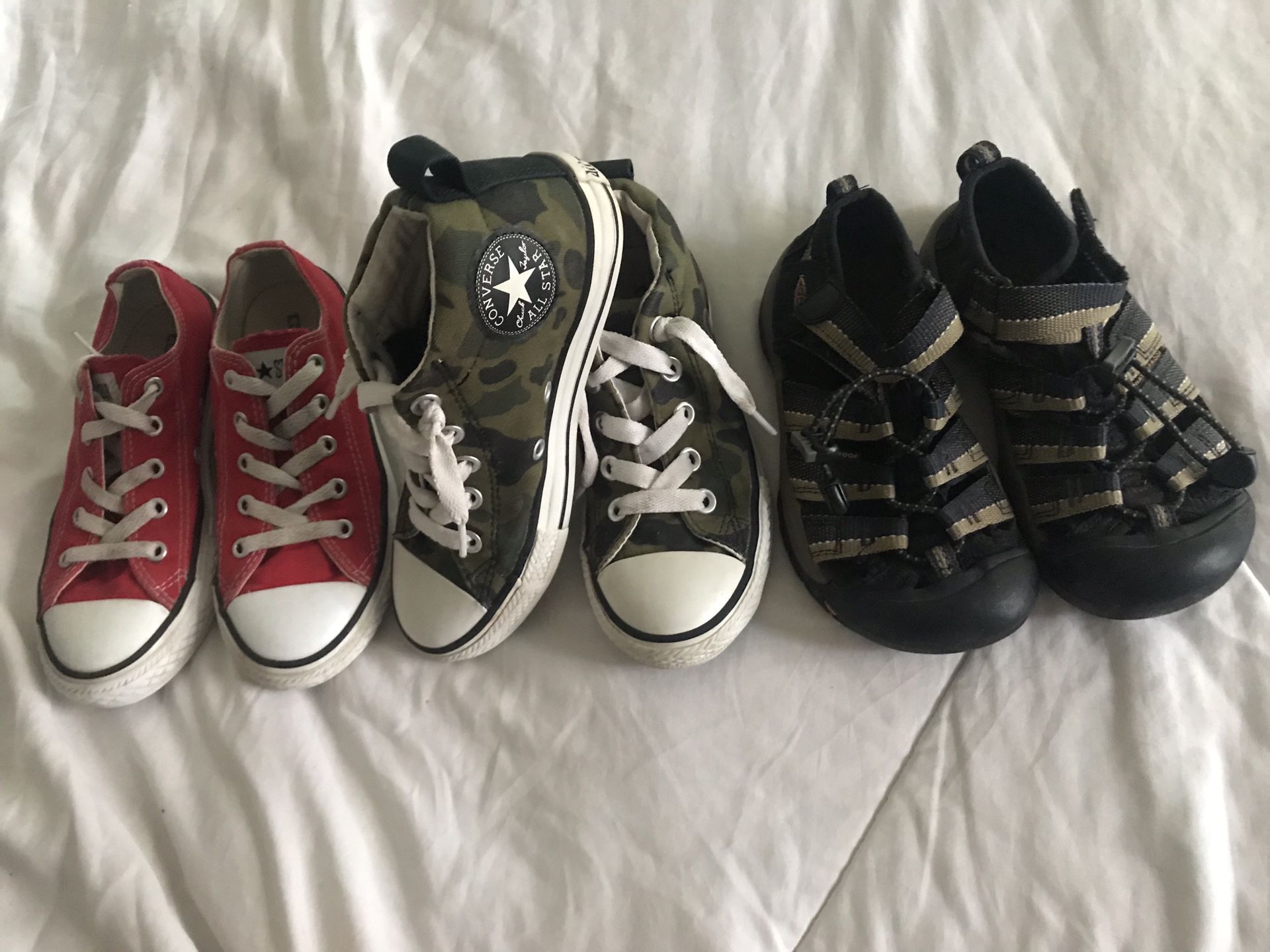 Kids converse and keen shoes size 13