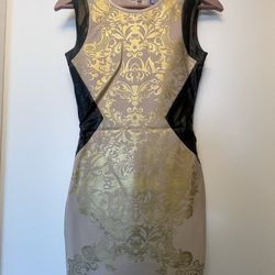 Herve Ledger Gold Black Brown Dress