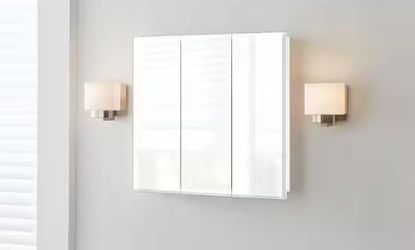 Glacier Bay 24.4 in. W x 25.2 in. H Rectangular Medicine Cabinet – Silver – Adjustable Shelves (Model 45403)