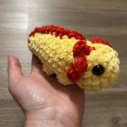 Yellow and Red crochet Axolotl