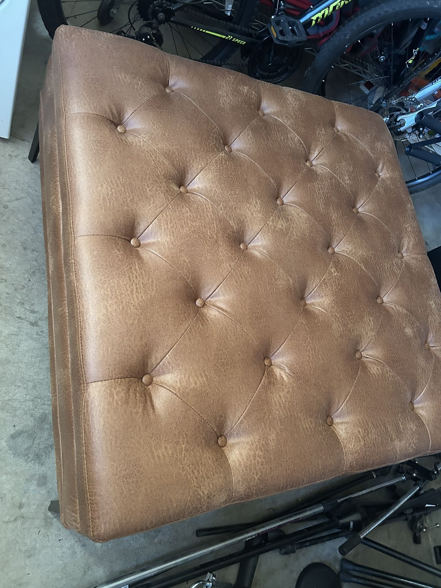 Leather Ottoman
