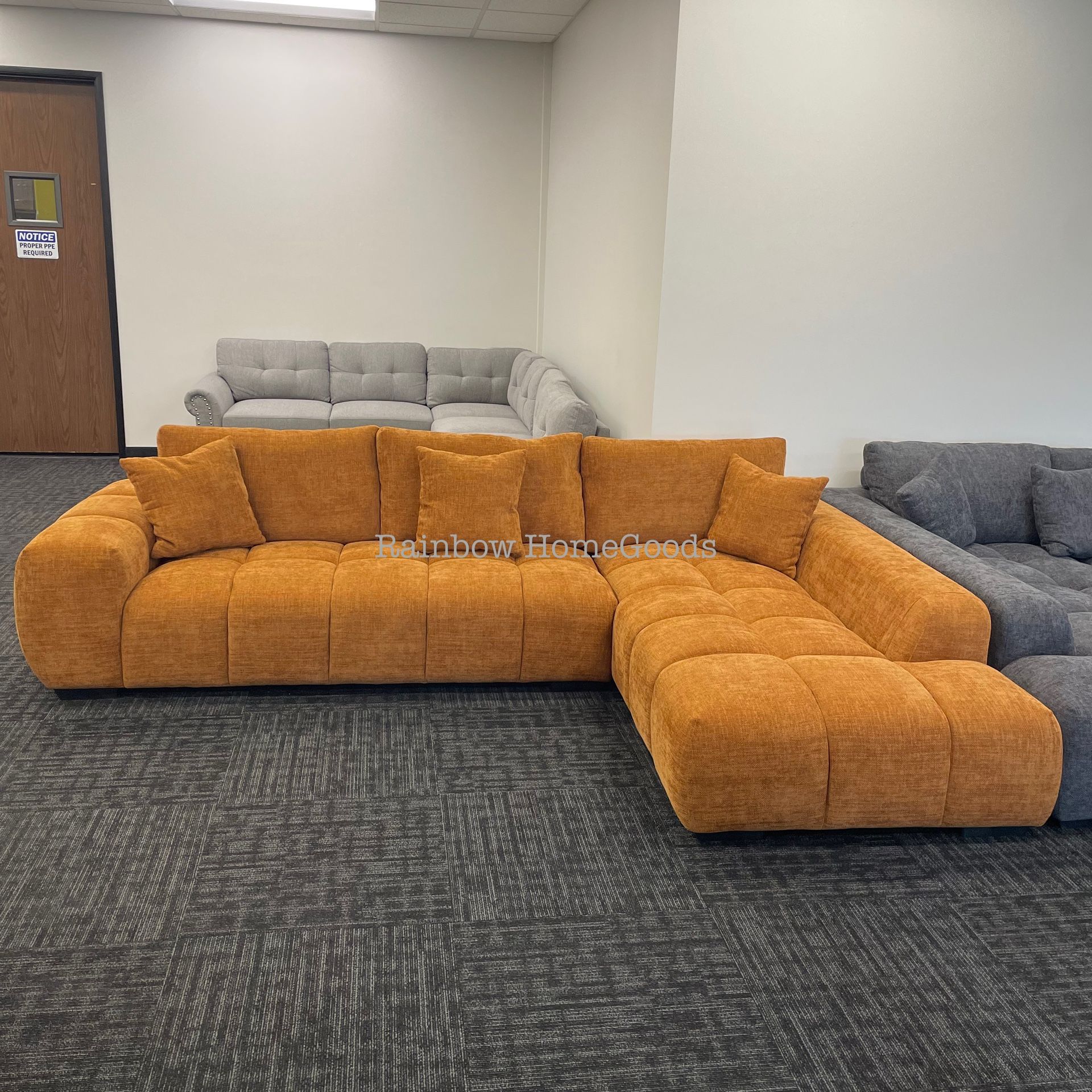 Oversized Tufted Lounge Style L-shaped Modular Chaise Sectional Sofa Couch