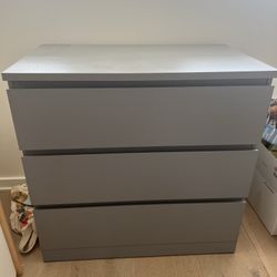 Grey Ikea 3 Drawer Dresser