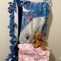 Brand New Baby Girl Blanket Pillow Teddy Bear 🧸 