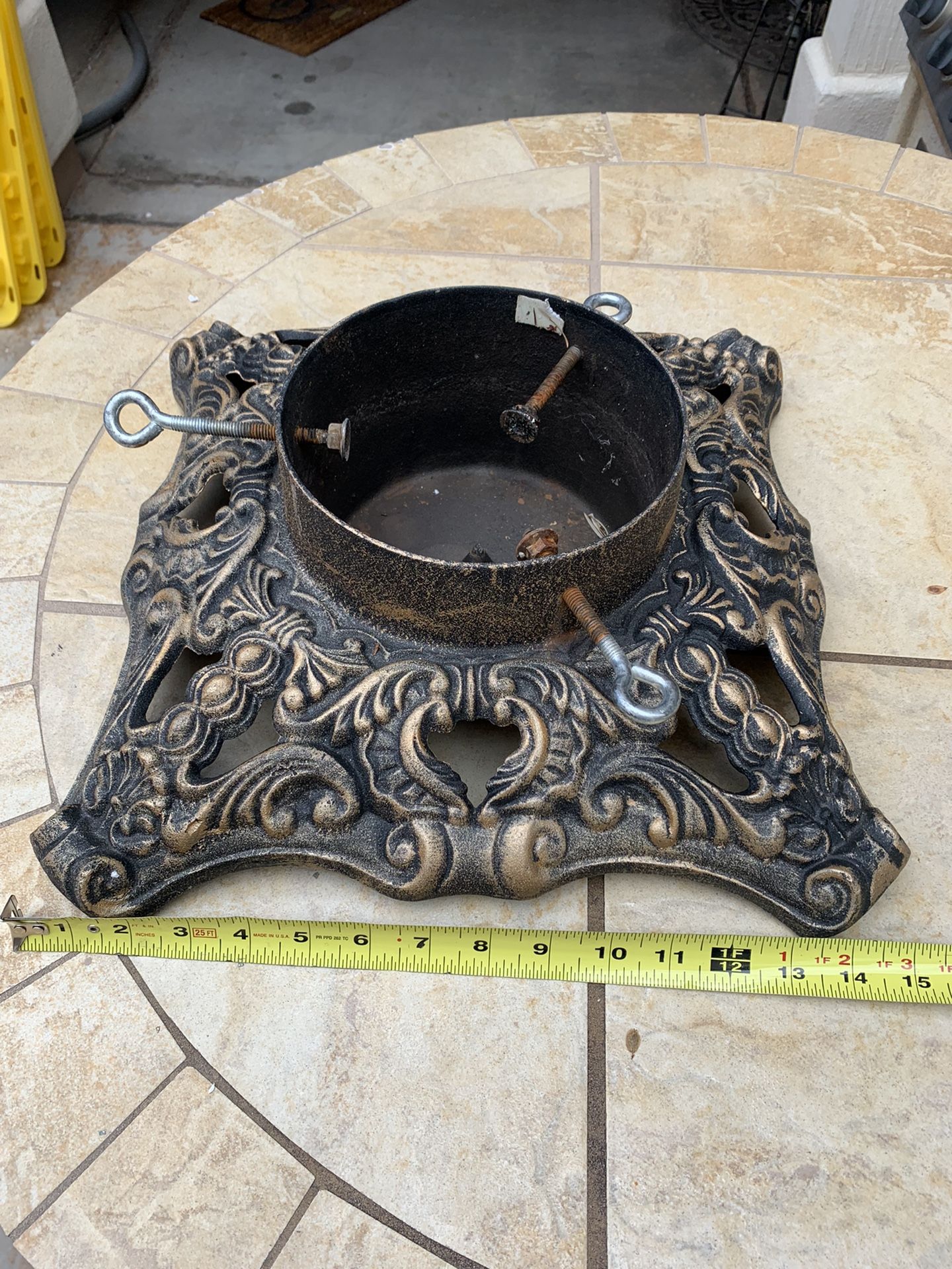 Heavy Cast Iron Christmas Tree Stand 15-3/8” Square