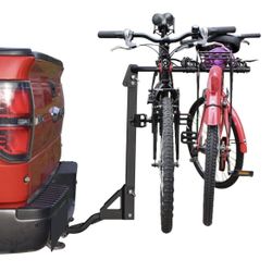 4-Bike Hitch Bike Rack, Folding Bike Carrier, 120 LBS Capacity, Fits 2" and 1.25'' Receiver