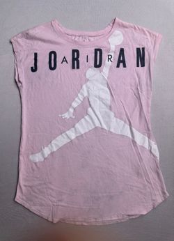Jordan Jumpman Girls XL Pink Graphic Cap Sleeve T-Shirt