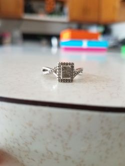 Diamond/silver ring