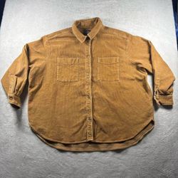 GAP Men’s 2XL Brown Corduroy Button Up Shirt Shacket Long Sleeve Workwear Jacket