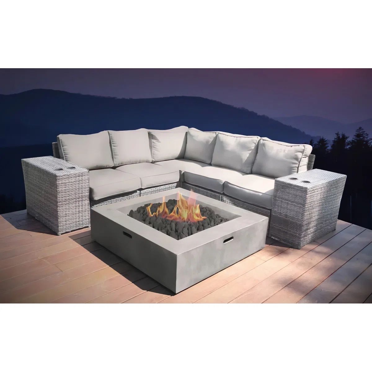 Crofoot Wicker 4 - Person Seating Group with Cushions By Orren Ellis