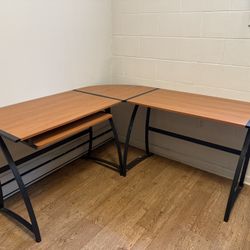 Brown L-shaped Desk