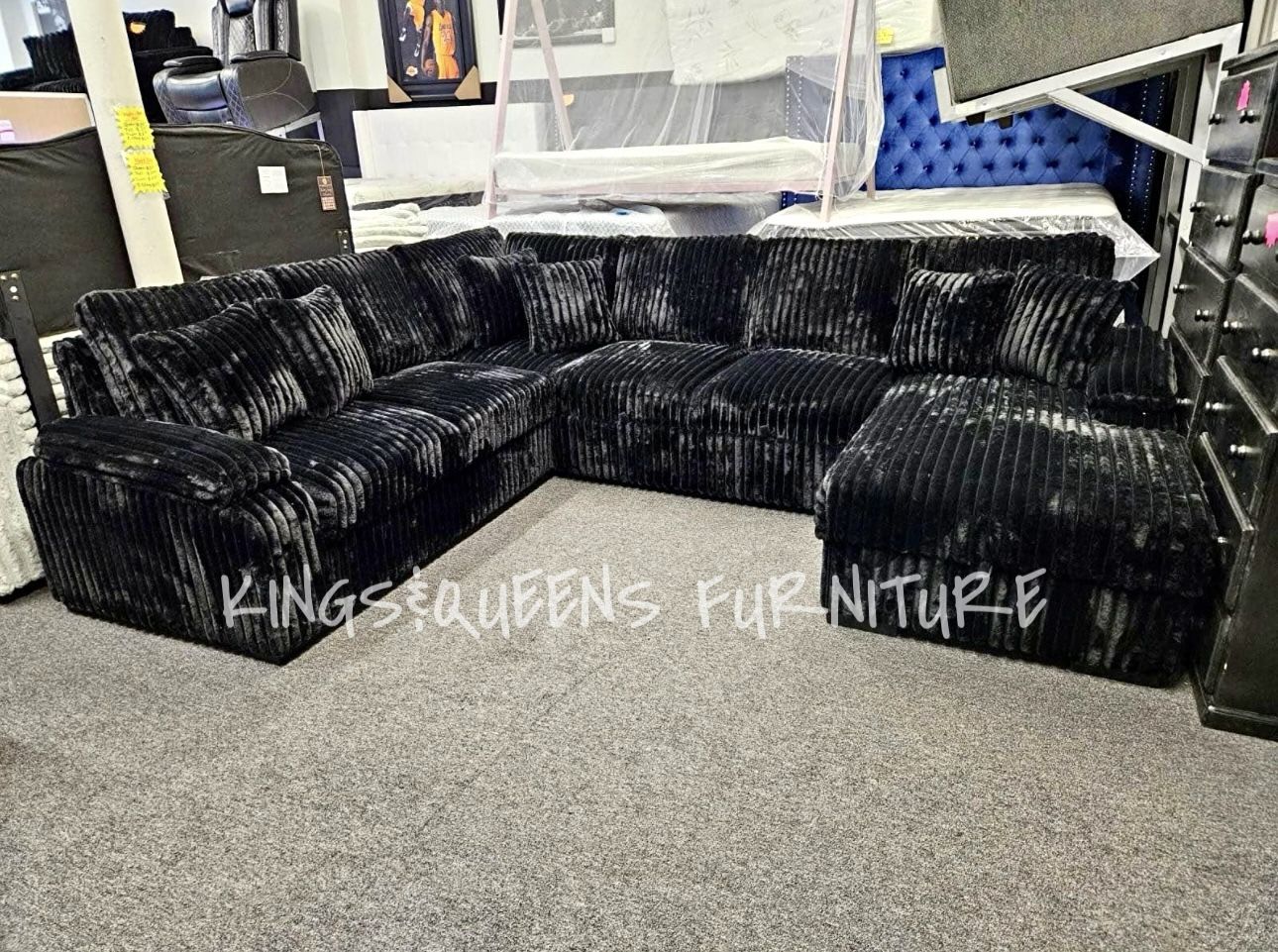 New Black Sectional