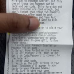 Shiny Legendary Pokémon Violet & Scarlet Code