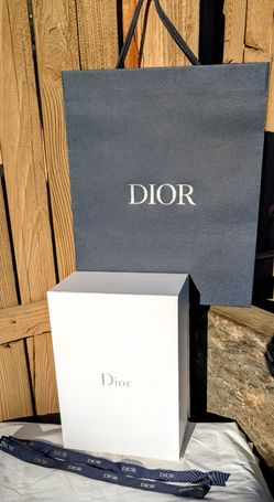 NEW Dior (empty) Folding/Magnet Closure Gift Storage Box (14" x 10" x 6) + Ppr Shopping Bag & Ribbon