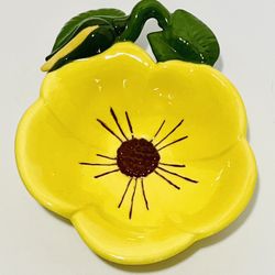 Vintage Ceramic Yellow Poppy Trinket Dish