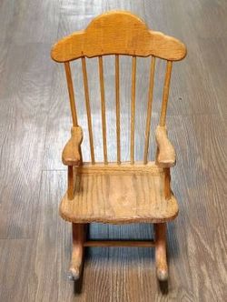 Spindle Back Doll Rustic Rocking Chair Heart Cut Out Rockers G & G Woodarts