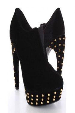 Black studded ankle booties