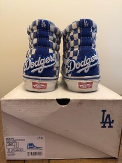 Vans SK8-Hi LA Dodgers Blue/White Checkered Size 10