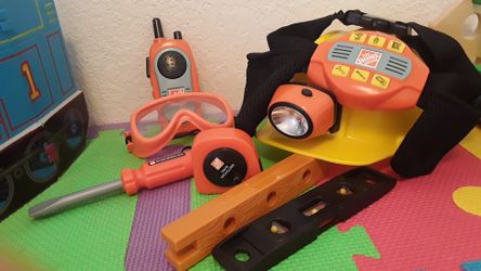 Home depot play tools and wooden cart