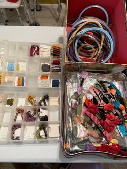 Huge lot of embroidery thread and hoops