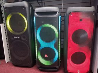 Loud karaoke 🎤 Bluetooth party speakers with great bass. Come listen to them.