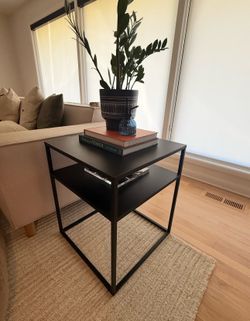 black metal side table
